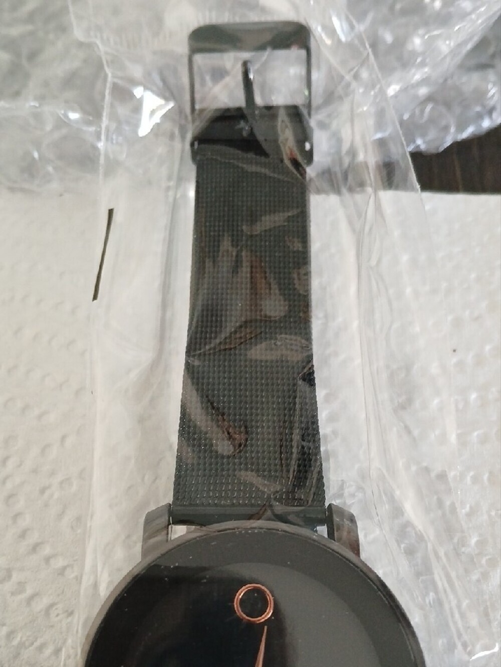 Black Minimalist Watch with Rose Gold Hands . - Picture 3 of 5